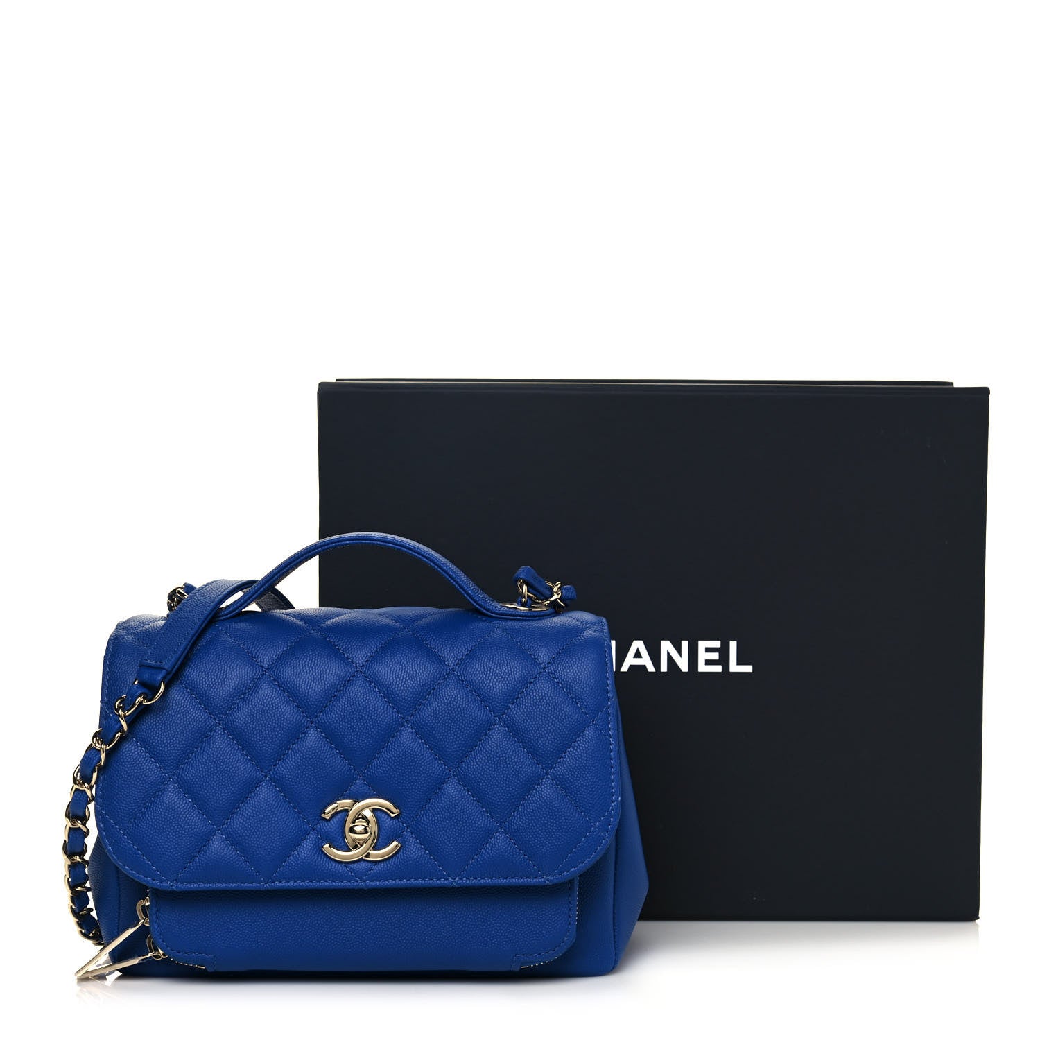 Chanel Caviar Quilted Medium Business Affinity Flap Dark Blue 11 of 11