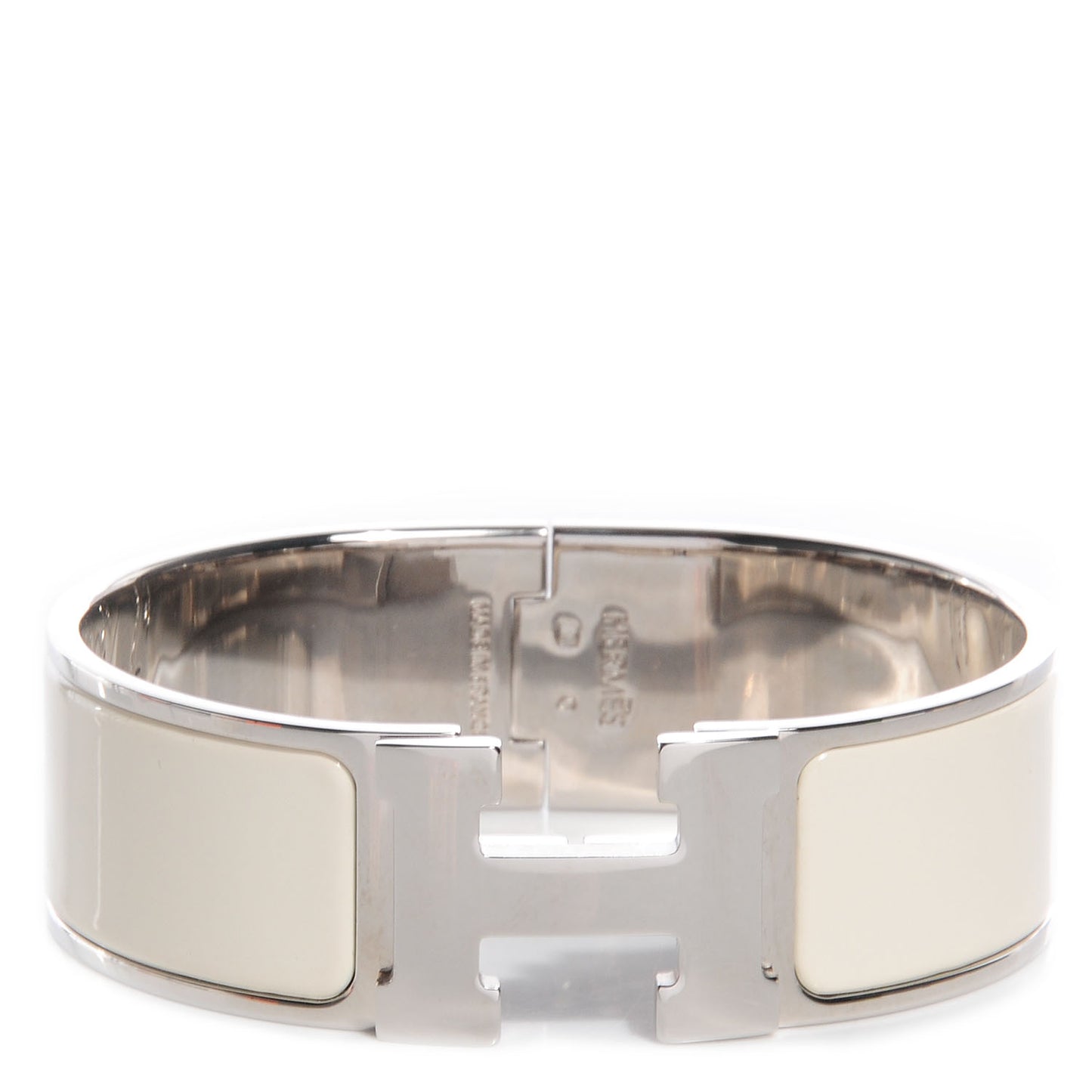 Enamel Wide Clic Clac H Bracelet GM Craie