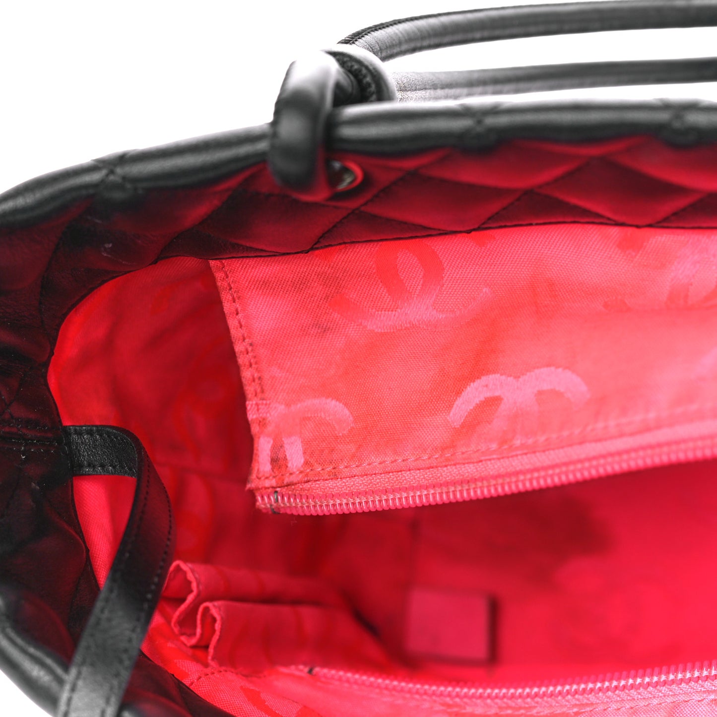 Calfskin Quilted Medium Cambon Tote Black