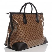 Crystal Monogram Large Tote Dark Brown