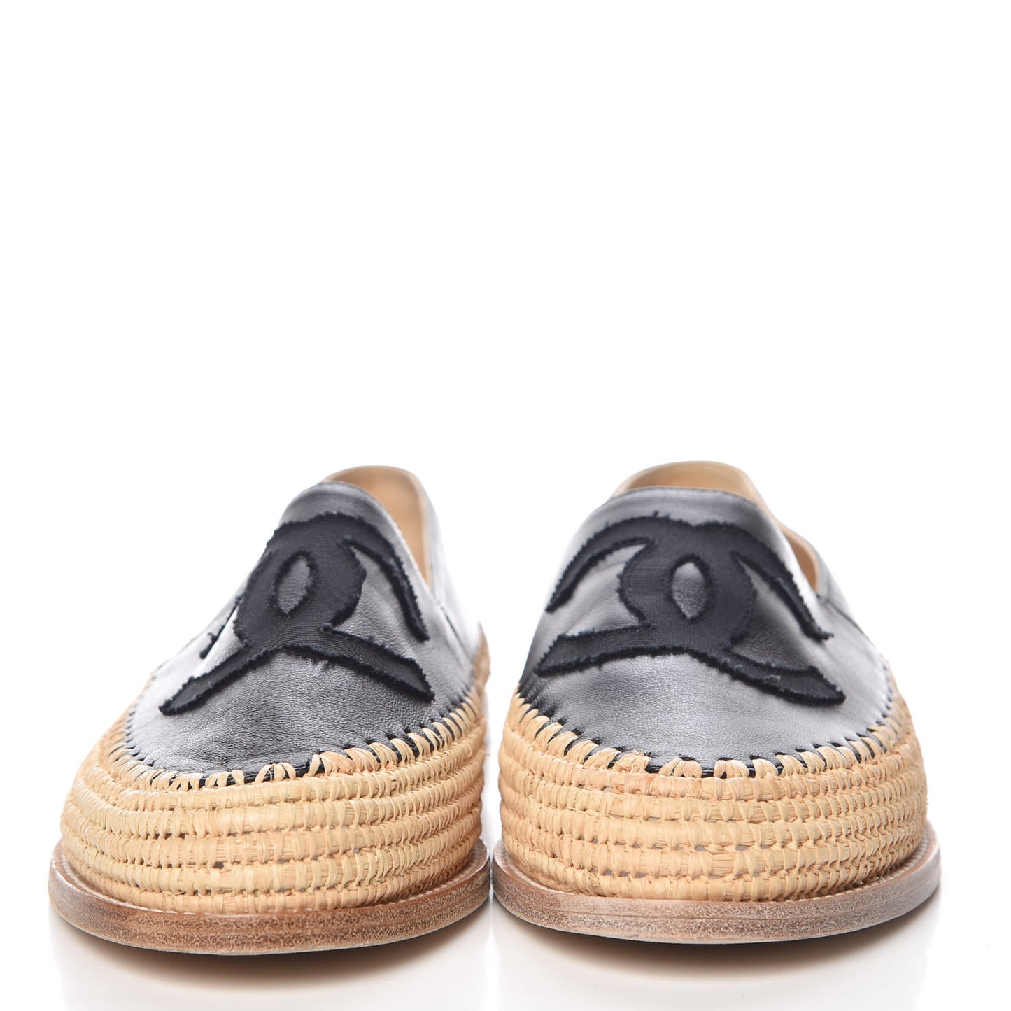 Lambskin Grosgrain CC Espadrilles 39 Black