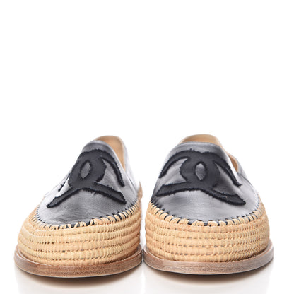 Chanel Lambskin Grosgrain CC Espadrilles 39 Black 2 of 14