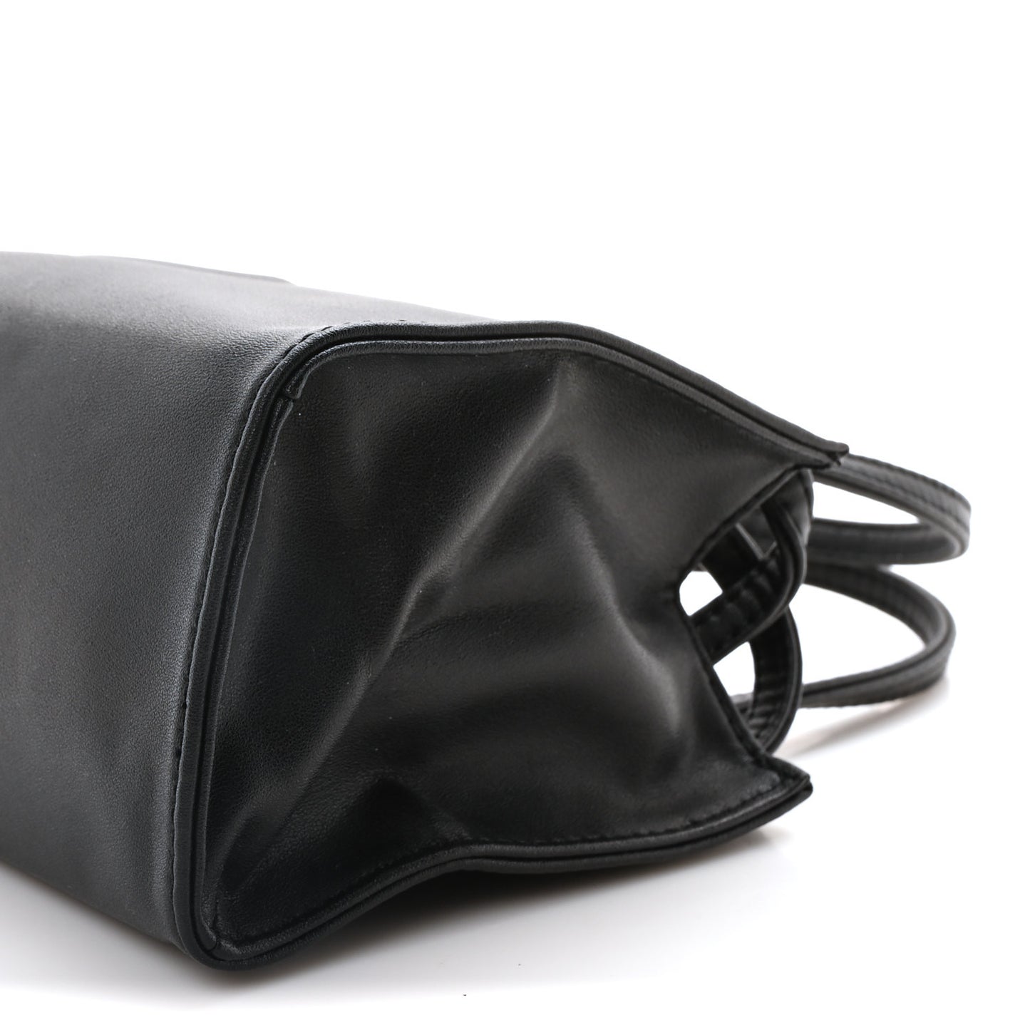 Vegan Leather Small Shopping Bag Black