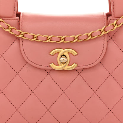 Chanel Shiny Aged Calfskin Quilted Nano Kelly Shopper Coral Pink 8 of 12