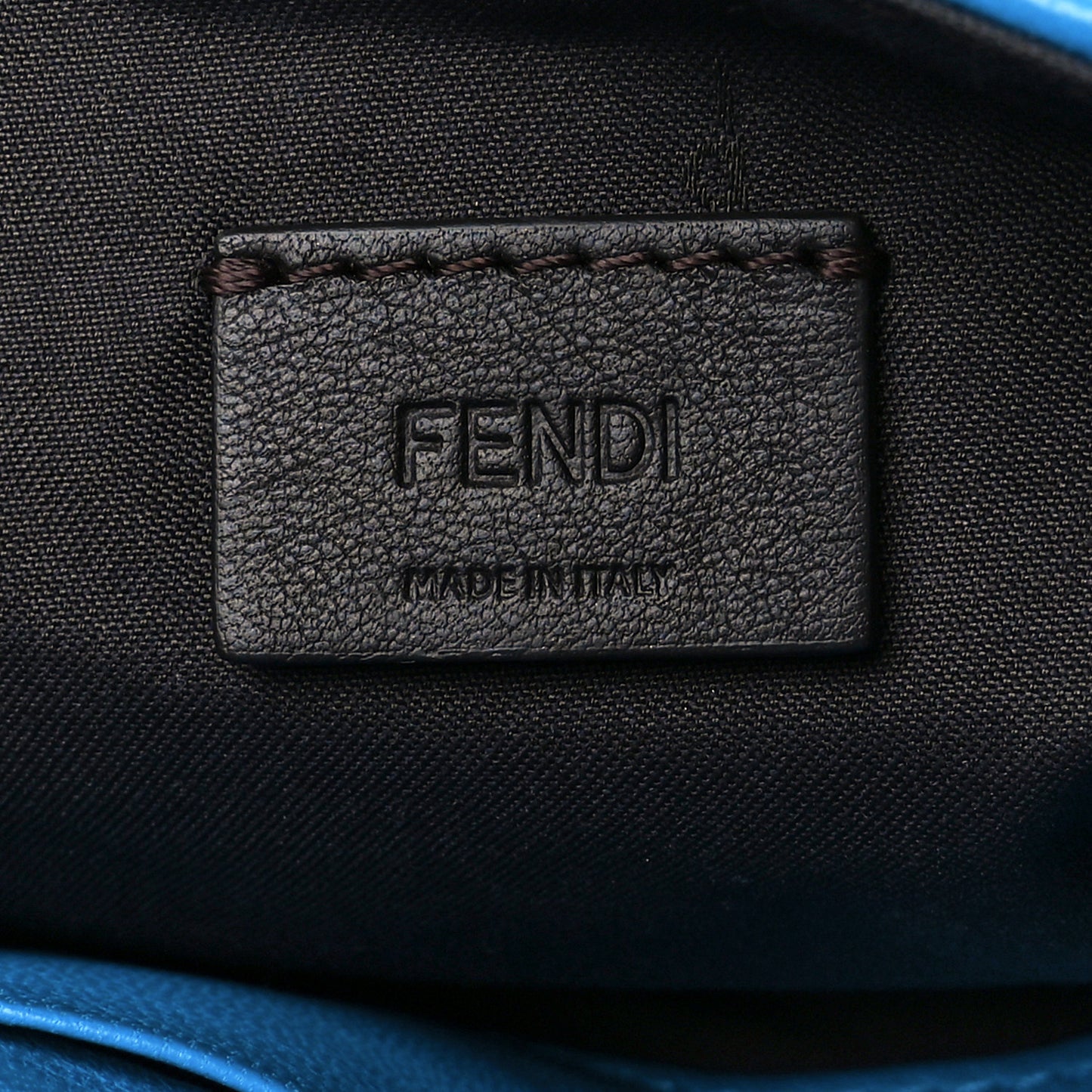Nappa FF 1974 Embossed Mini Baguette Blue Royal