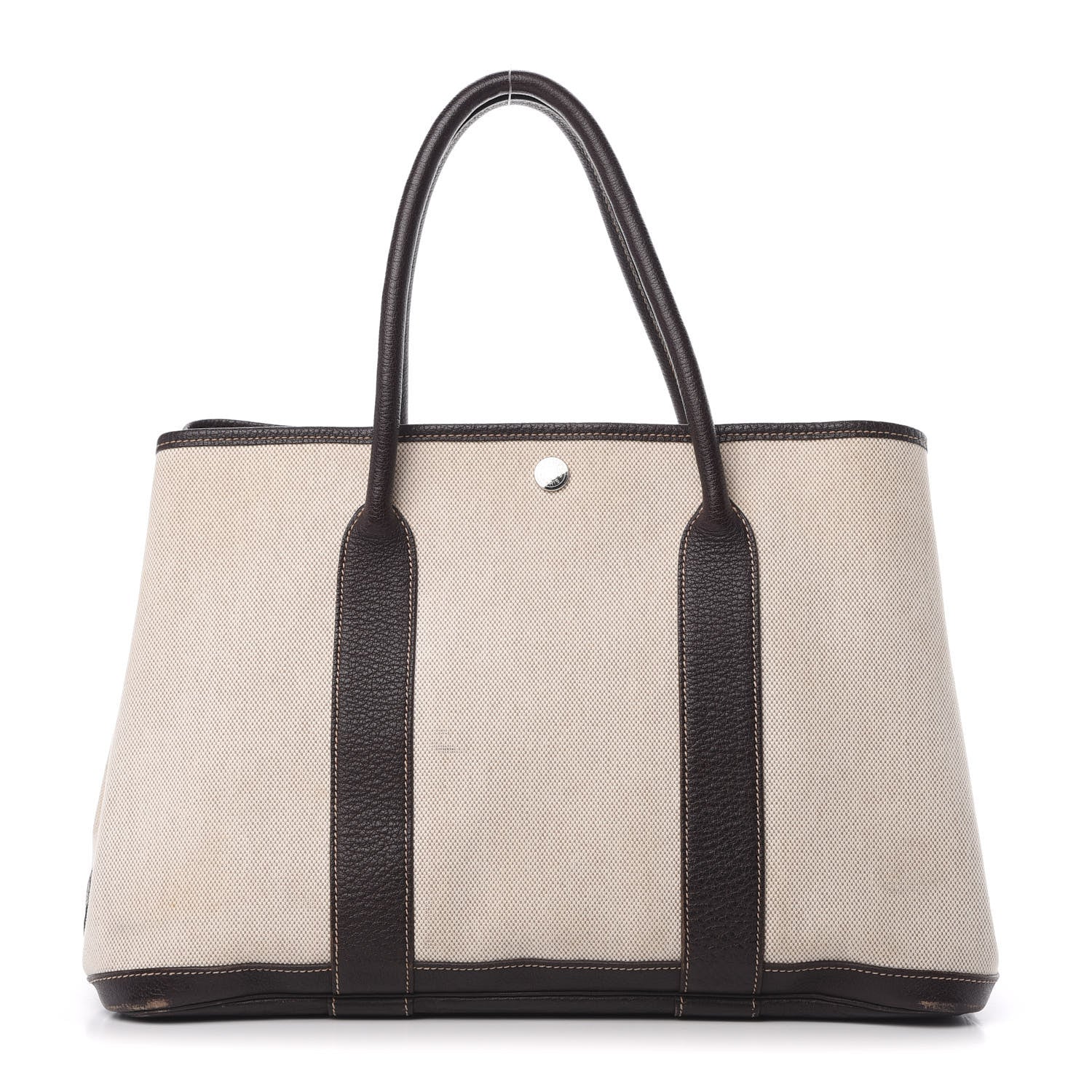 Hermes Toile Buffle Gala Garden Party Tote 36 MM Marron Fonce 1 of 14