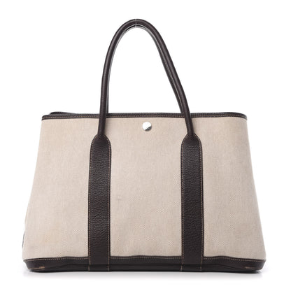 Hermes Toile Buffle Gala Garden Party Tote 36 MM Marron Fonce 1 of 14