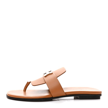 Hermes Calfskin Galerie Sandals 39 Gold 1 of 9