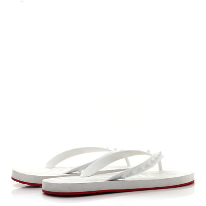 Christian Louboutin Rubber Spike Loubi Donna Flip Flop 39 White 4 of 7