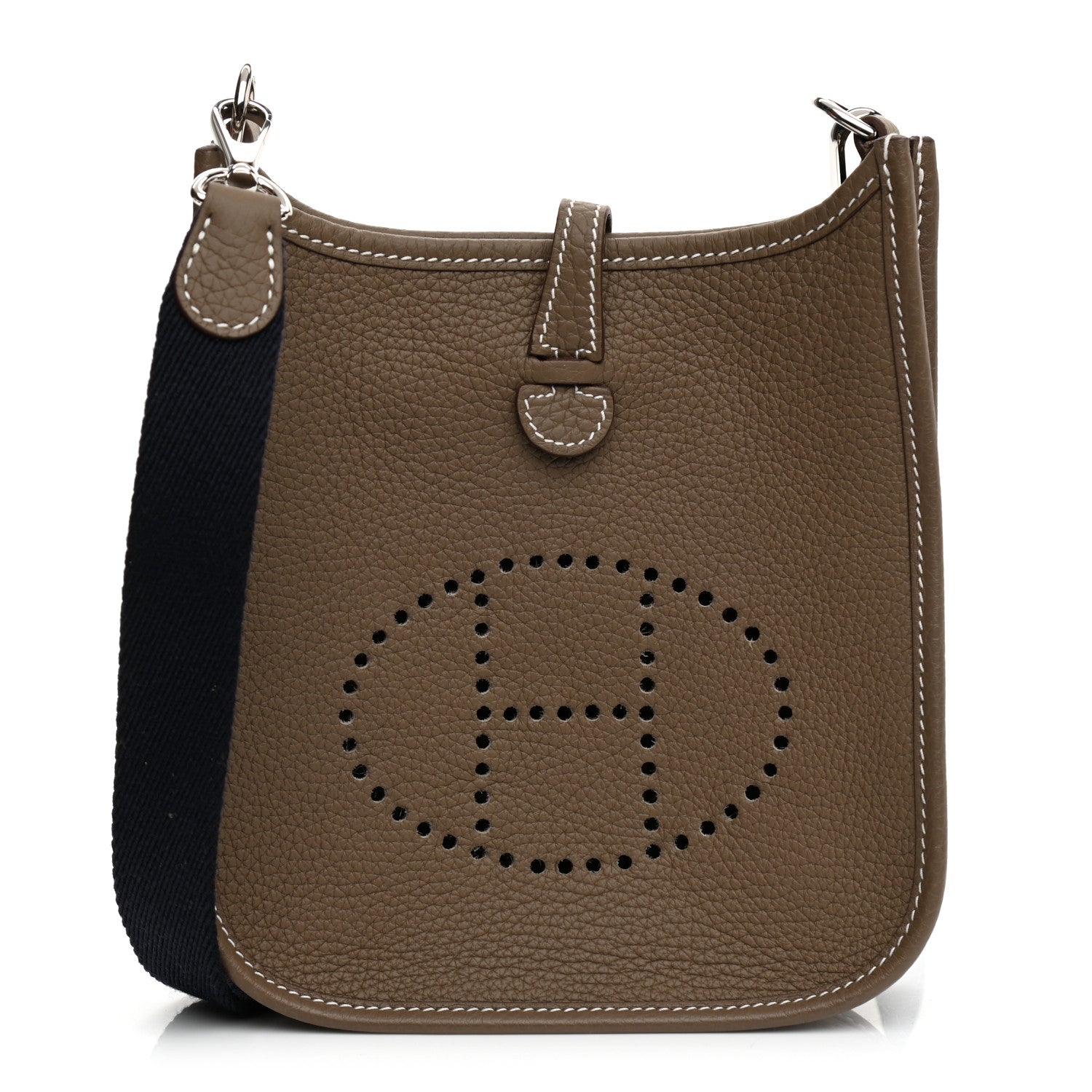 Hermes Taurillon Clemence Amazone Evelyne TPM Etoupe Bleu Indigo 1 of 9