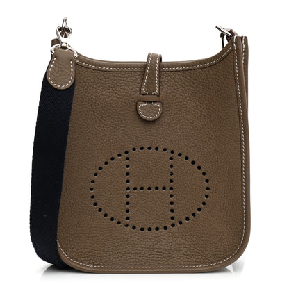 Hermes Taurillon Clemence Amazone Evelyne TPM Etoupe Bleu Indigo 1 of 9