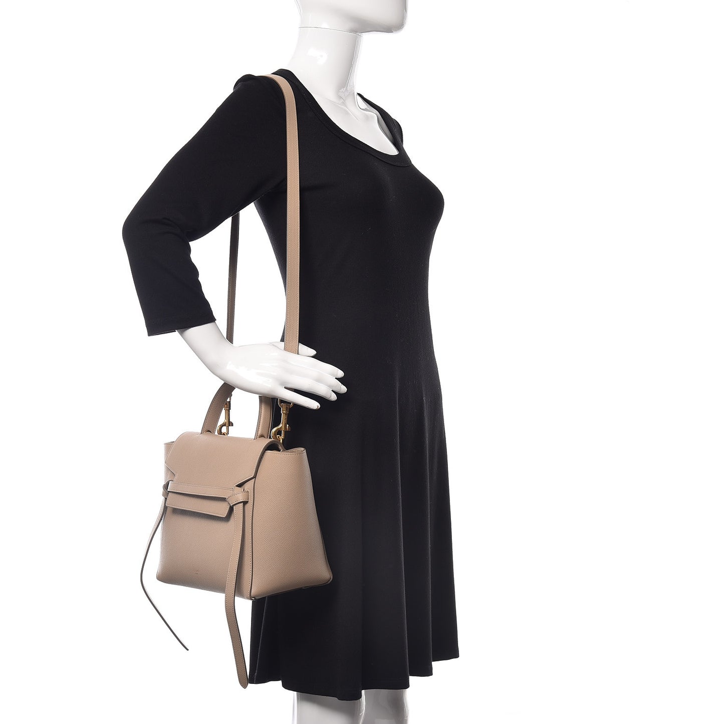 Grained Calfskin Micro Belt Bag Light Taupe