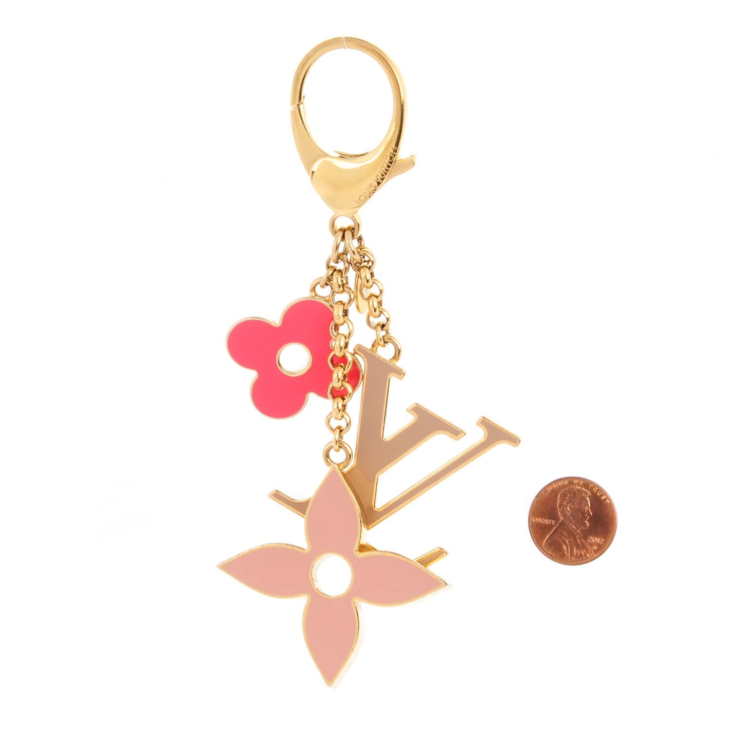 Louis Vuitton Fleur De Monogram Bag Charm Pink 2 of 5