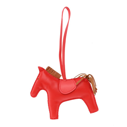 Hermes Milo Lambskin Grigri Rodeo Horse Bag Charm GM Rouge Indien Gold Bougainvillea 1 of 5