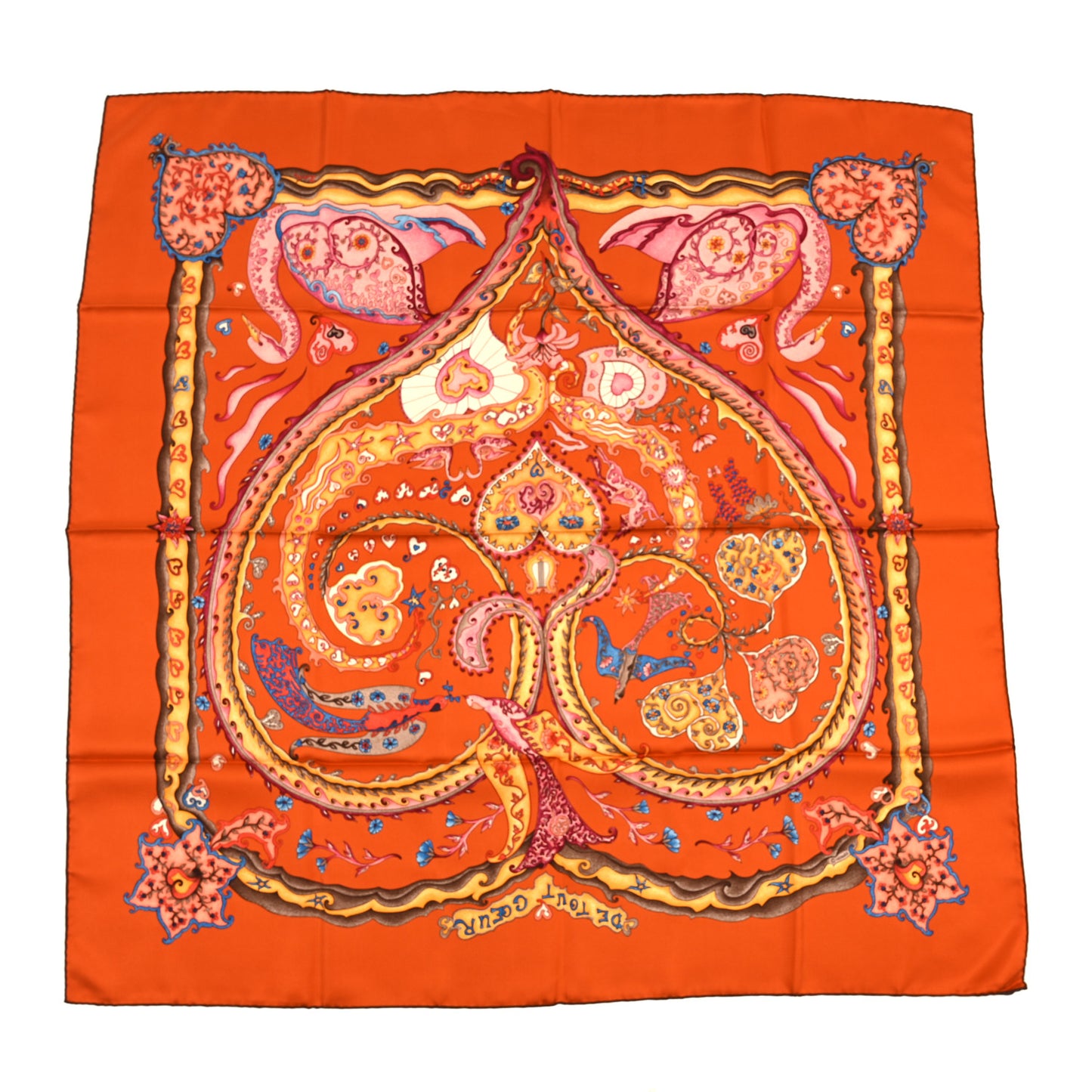 Silk Minuit Au Faubourg Scarf 70 Caban Prune Rose Vif