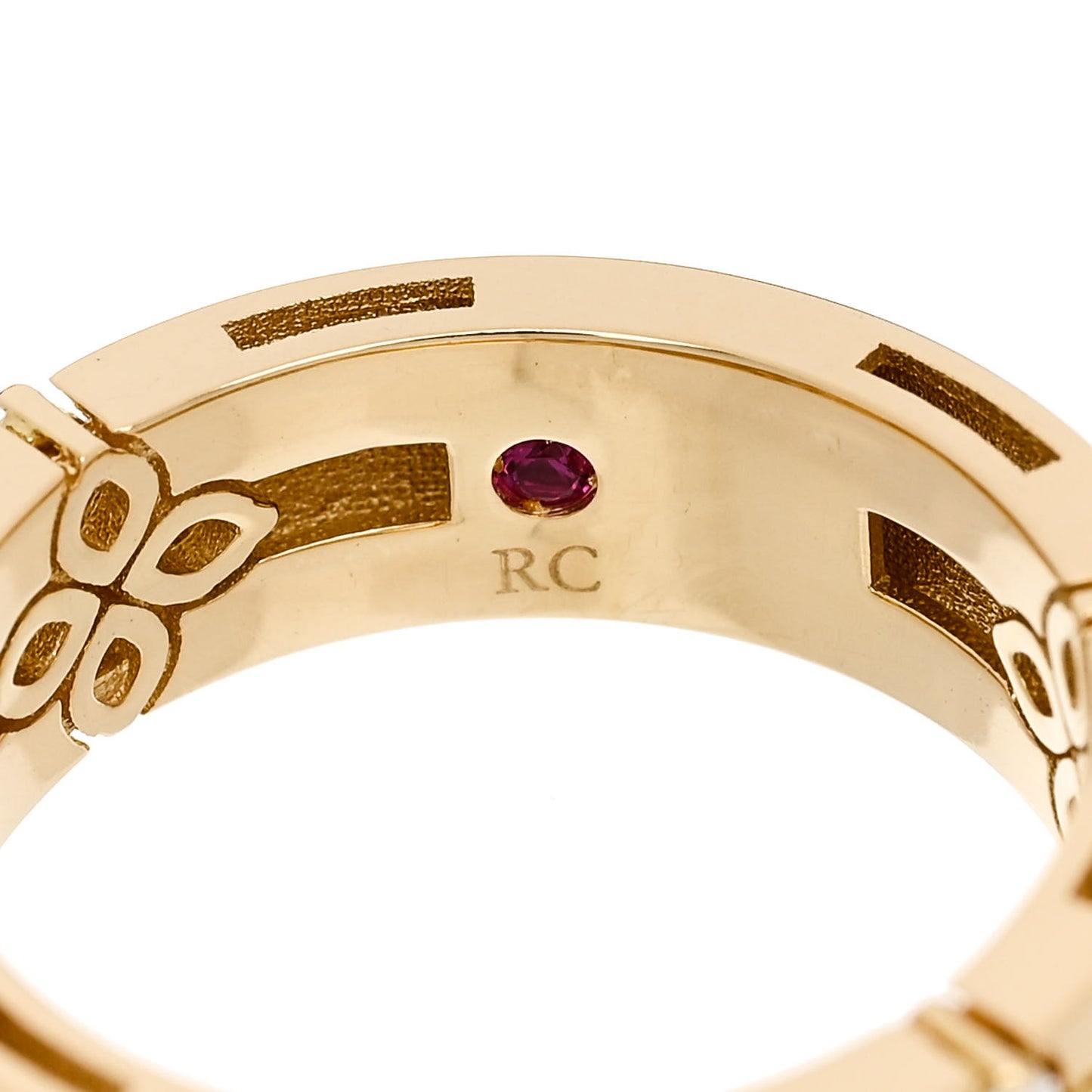 18K Yellow Gold Diamond Medium Love in Verona Band Ring 53 6.5