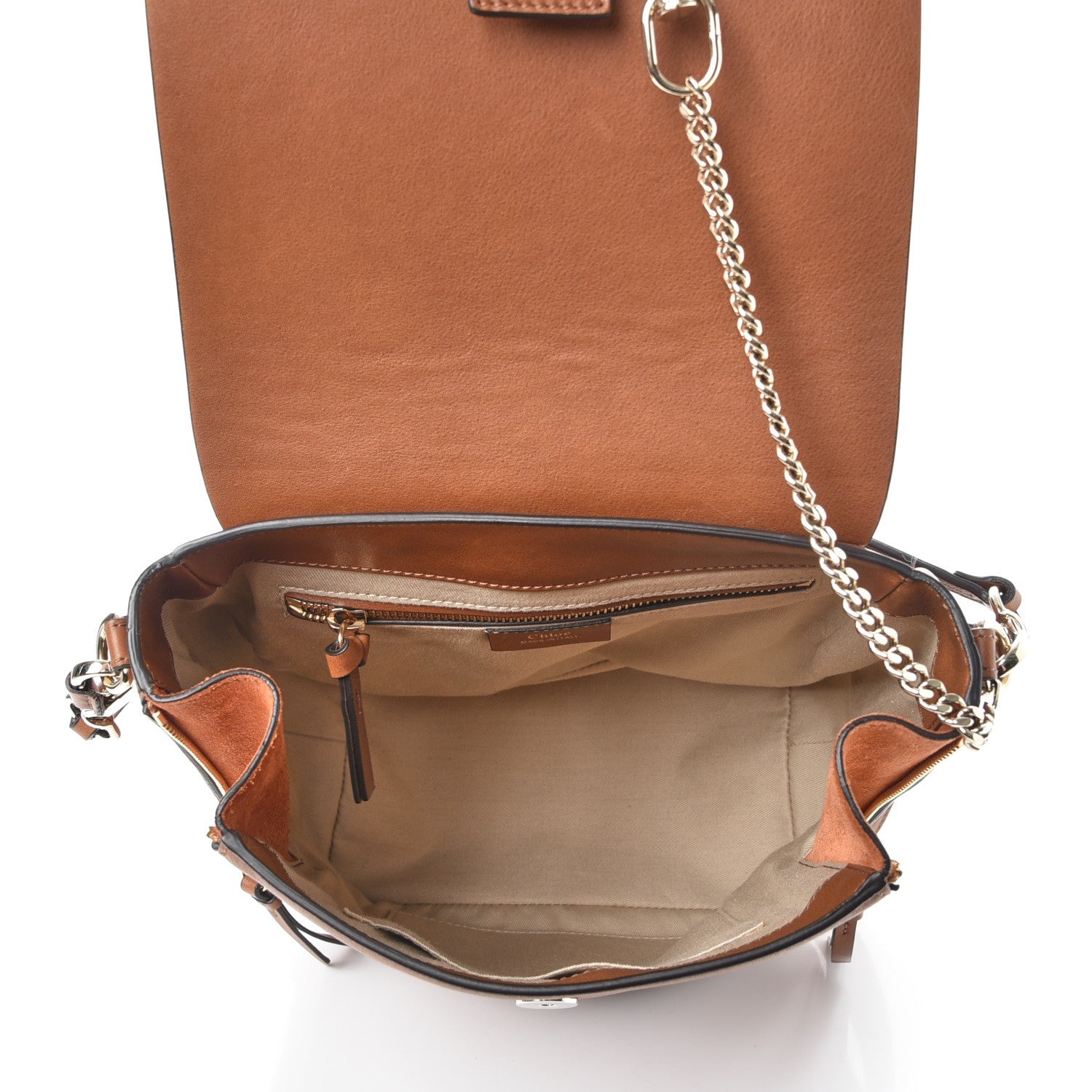 Chloe Suede Calfskin Medium Faye Backpack Tan 6 of 11