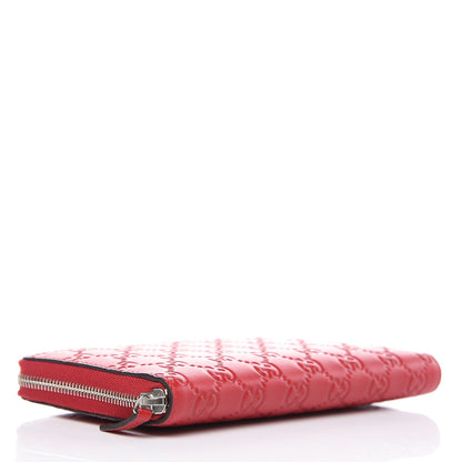 Gucci Guccissima Signature Zip Around Organizer Wallet Hibiscus Red 4 of 8