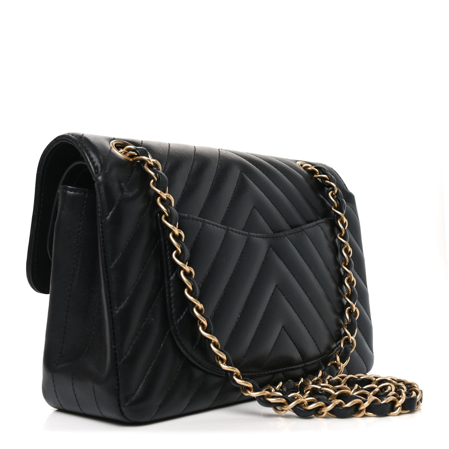 Chanel Lambskin Chevron Quilted Small Double Flap Black 3 of 10