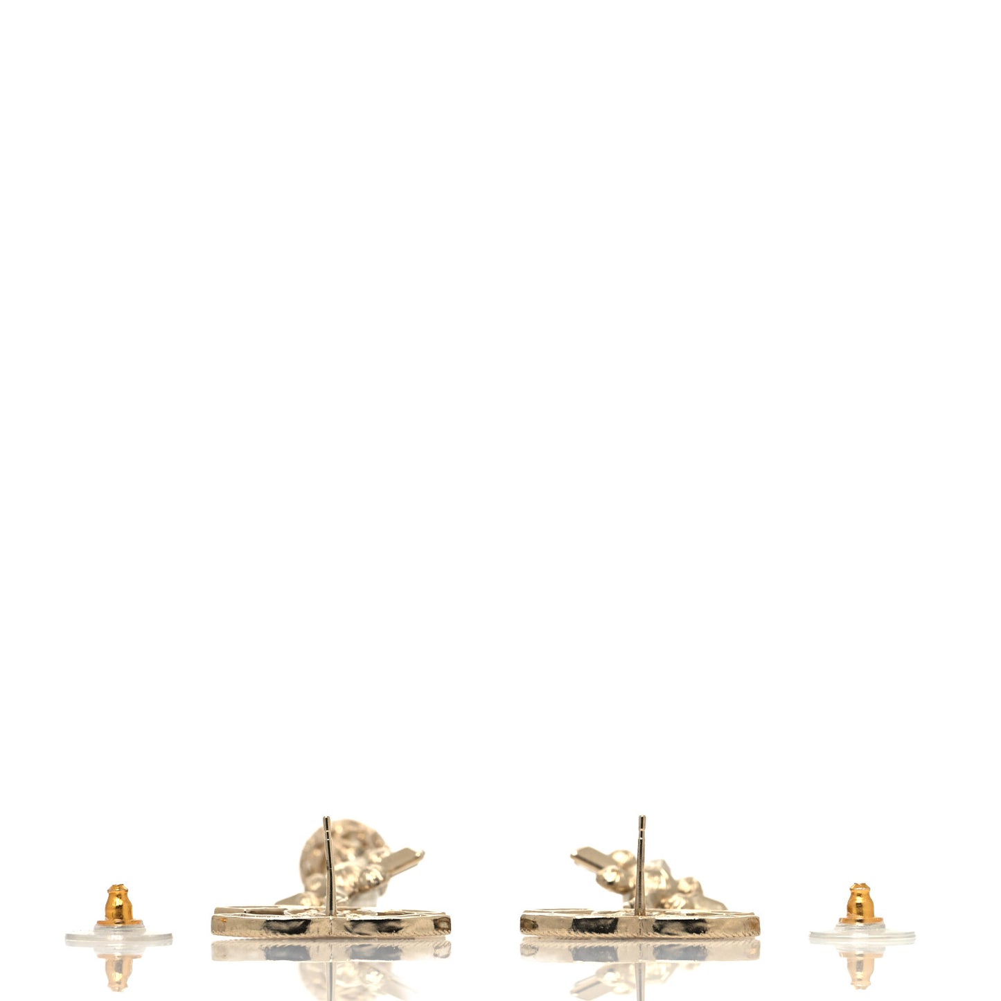 Metal Pearl Crystal CC Twist Teardrop Drop Earrings Gold