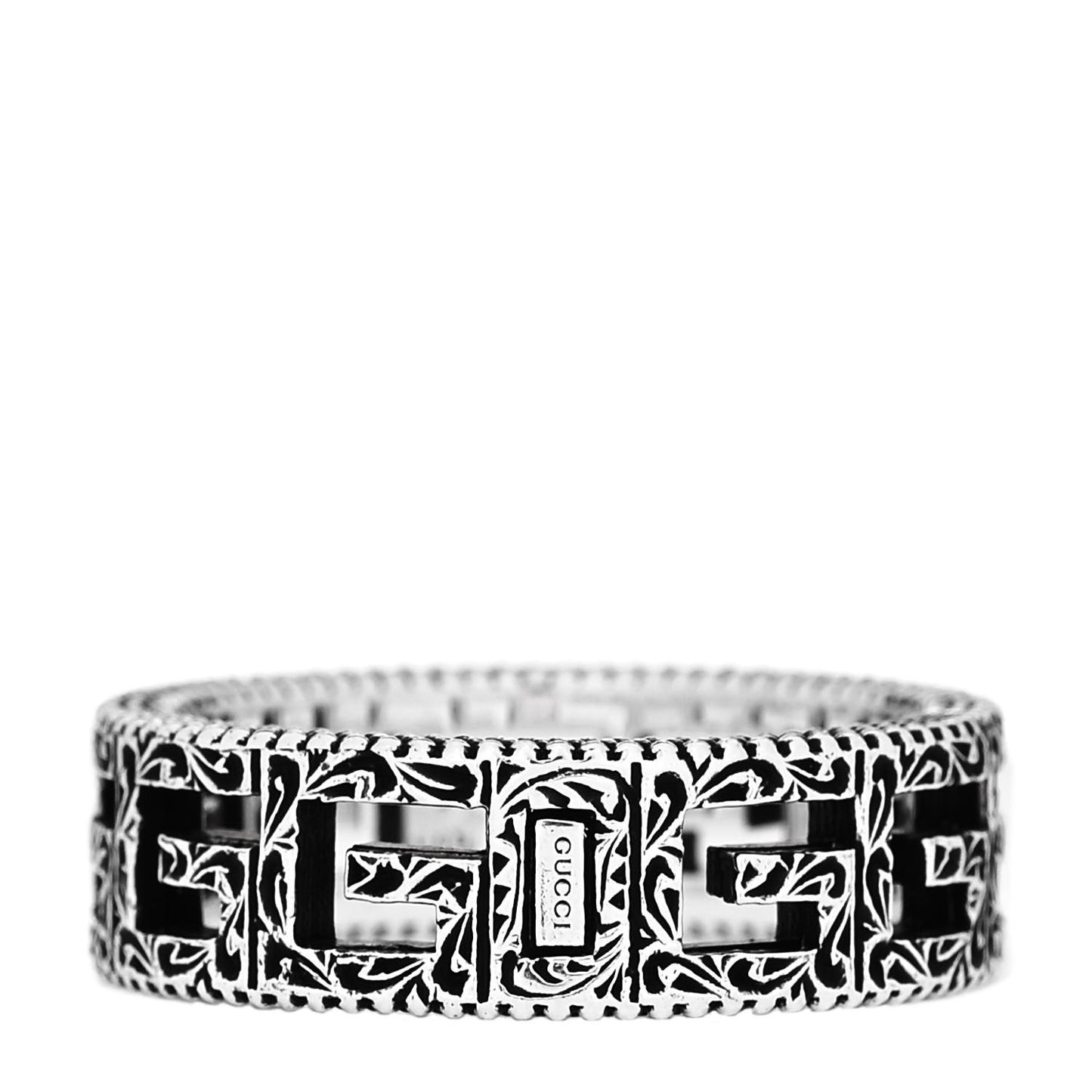 Sterling Silver Narrow Square G Band Ring 58 8.25