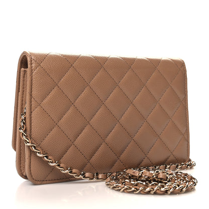 Chanel Caviar Quilted Multi Chain Wallet On Chain WOC Beige 2 of 10