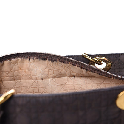 Christian Dior Nylon Cannage Large Lady Dior Tote Brown 15 of 24