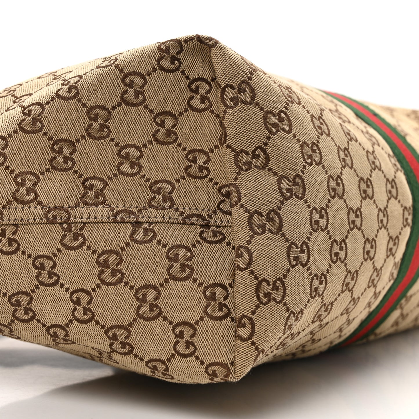GG Monogram Web Large Giglio Tote Beige Brown