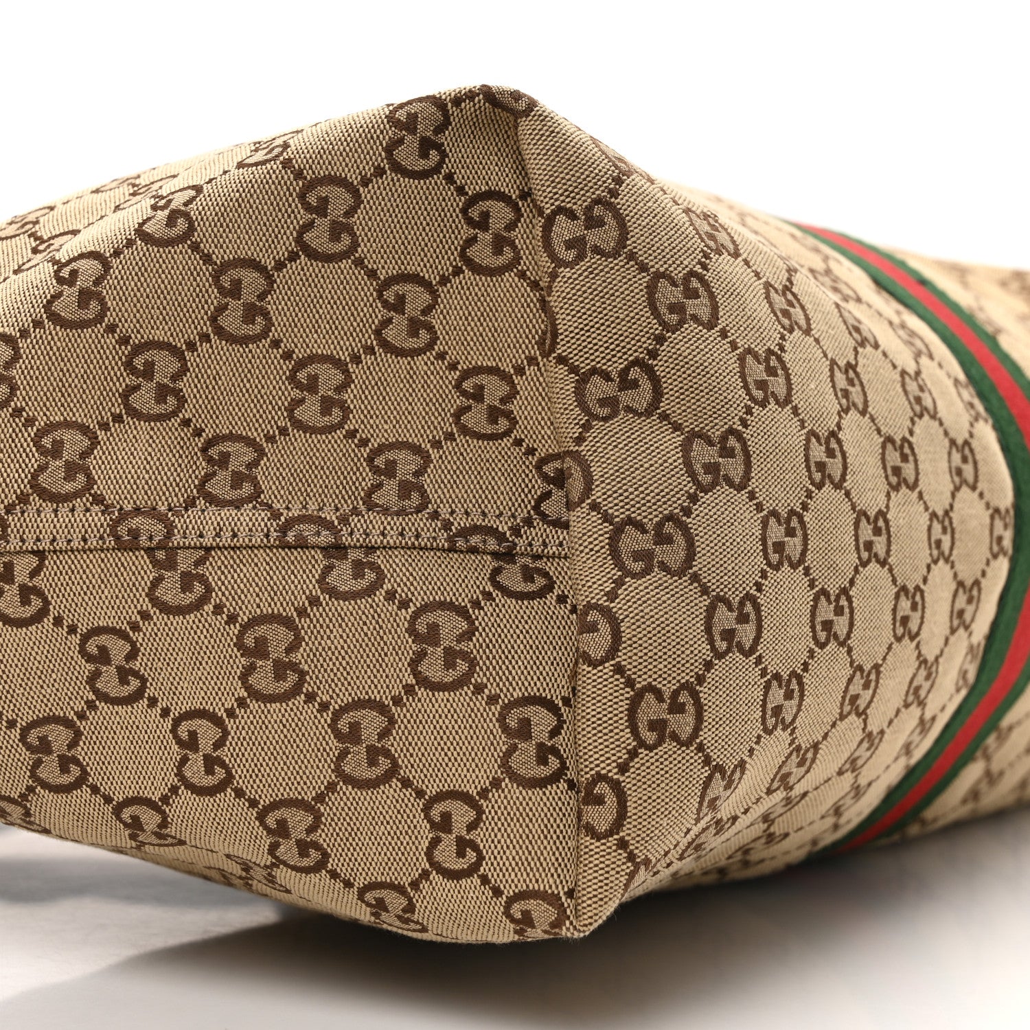 Gucci GG Monogram Web Large Giglio Tote Beige Brown 9 of 10