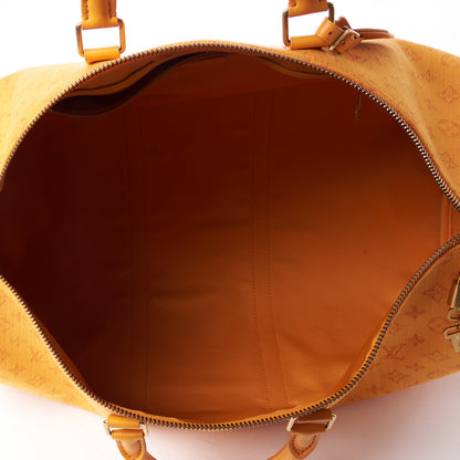 Louis Vuitton Denim Monogram Keepall Bandouliere 50 Ocre 8 of 8