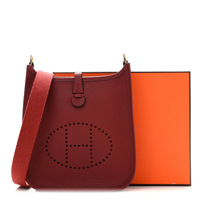 Hermes Taurillon Clemence Evelyne TPM Rouge H 11 of 11