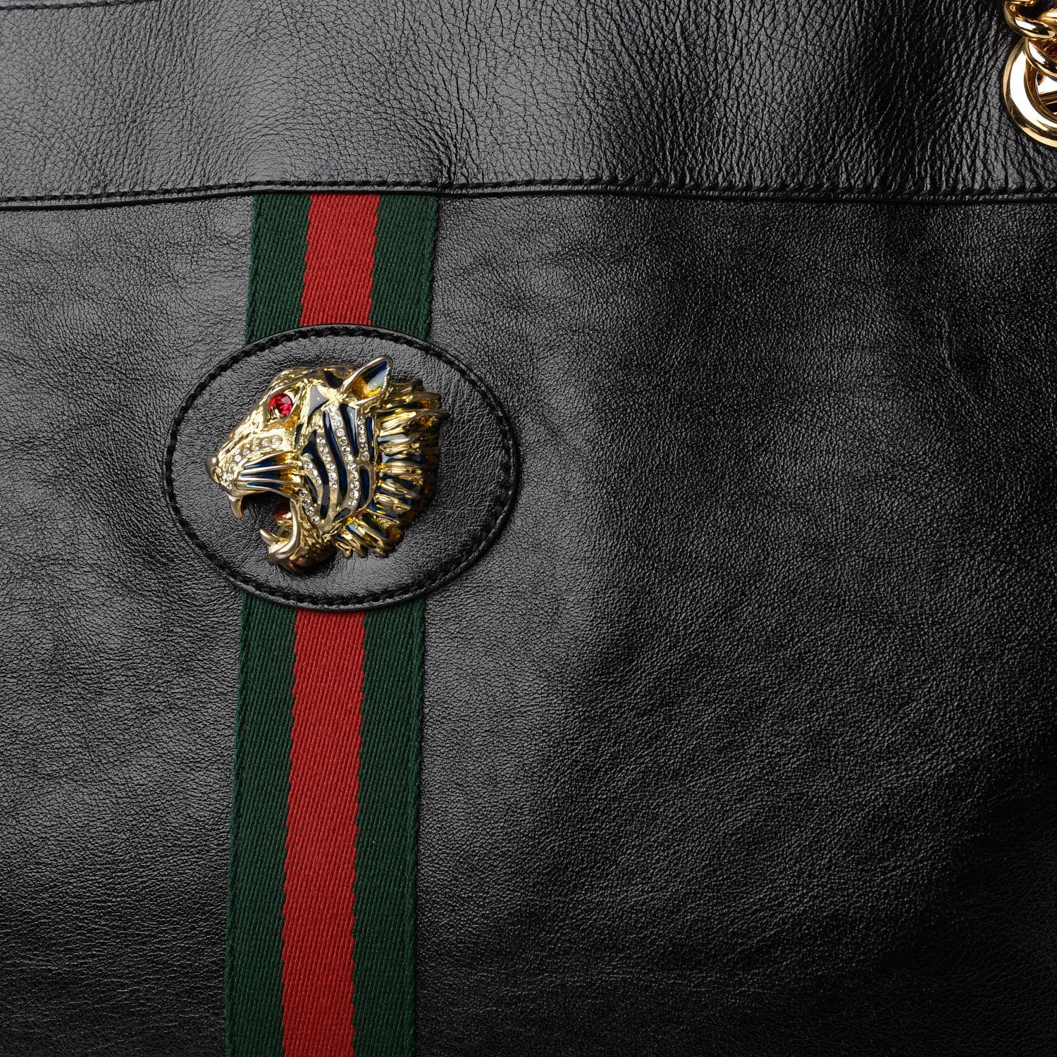 Gucci Calfskin Large Rajah Chain Tote Black 10 of 10