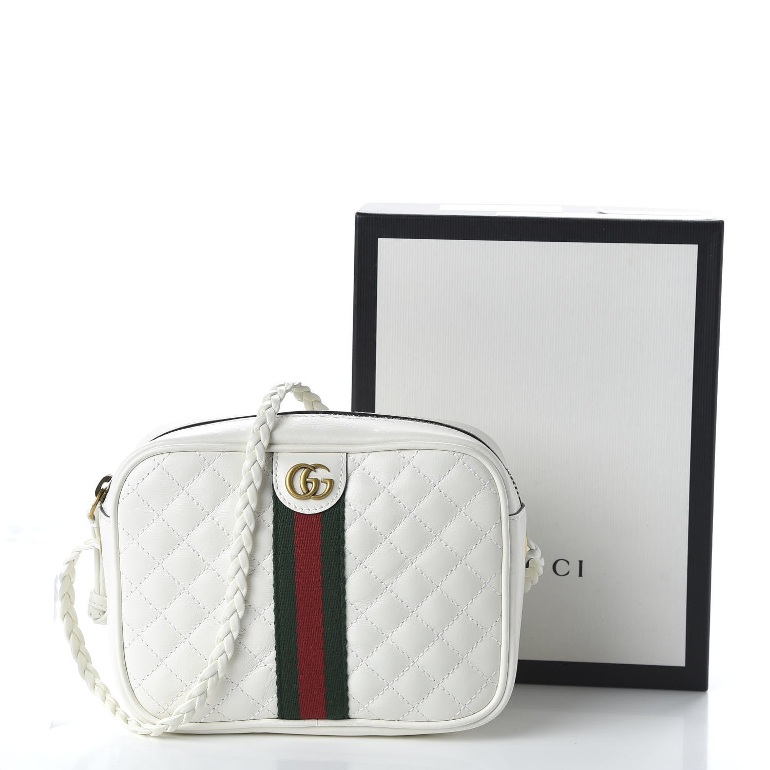 Gucci Calfskin Web Trapuntata Mini Shoulder Bag Off White 10 of 10