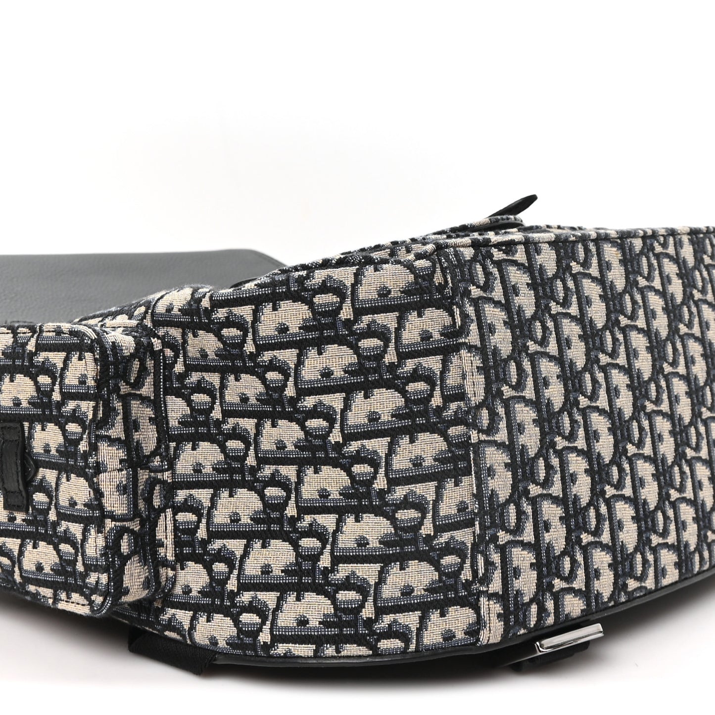 Oblique Grained Calfskin Maxi Gallop Backpack Blue Black