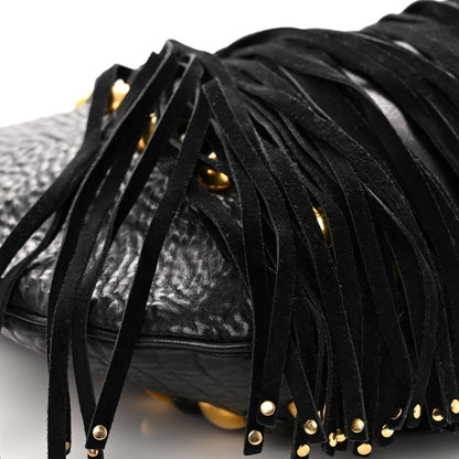 Gucci Calfskin Suede Fringe Babouska Hobo Black 8 of 15