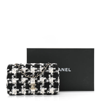 Chanel Tweed Quilted Mini Rectangular Flap Black Ecru White 11 of 11