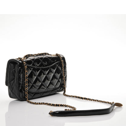 Chanel Patent Goatskin Quilted Small CC Eyelet Flap Black 3 of 8
