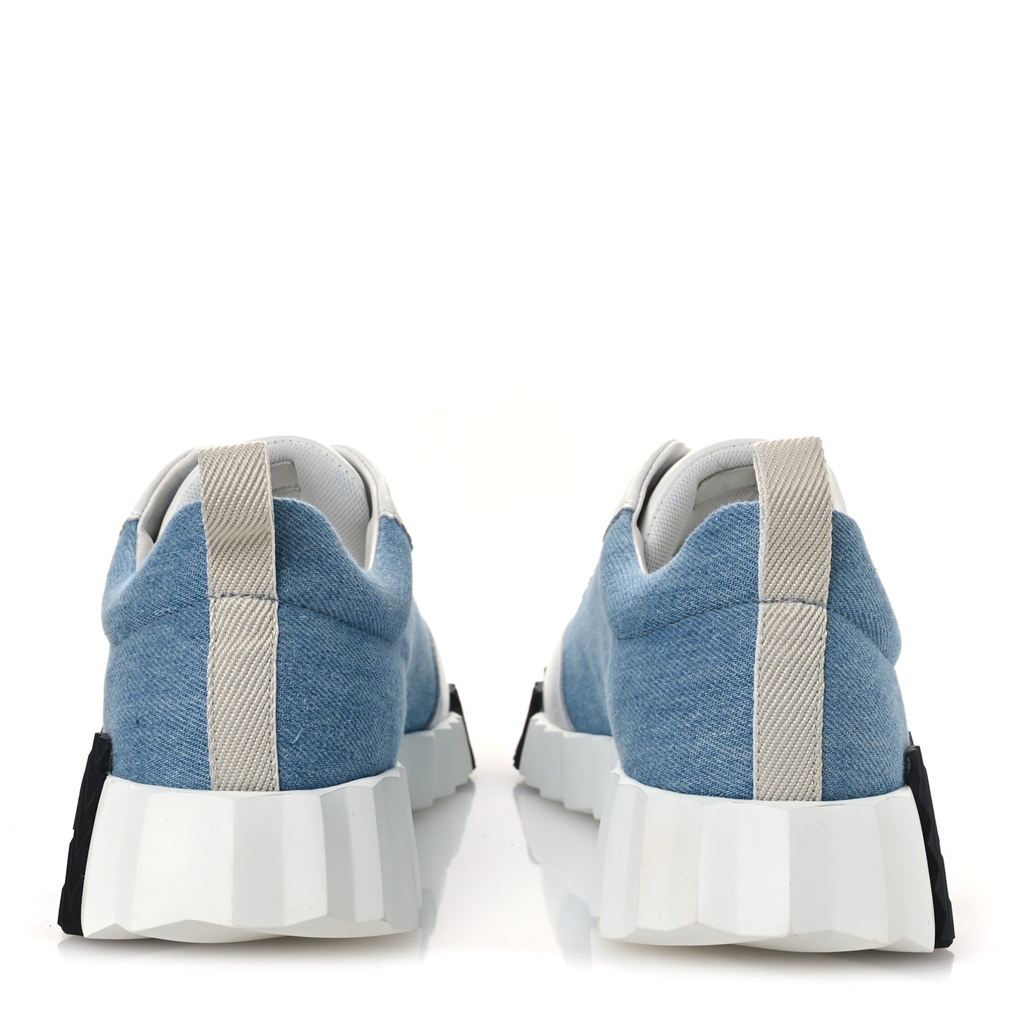 Denim Calfskin Bouncing Sneakers 40 Bleu Clair White