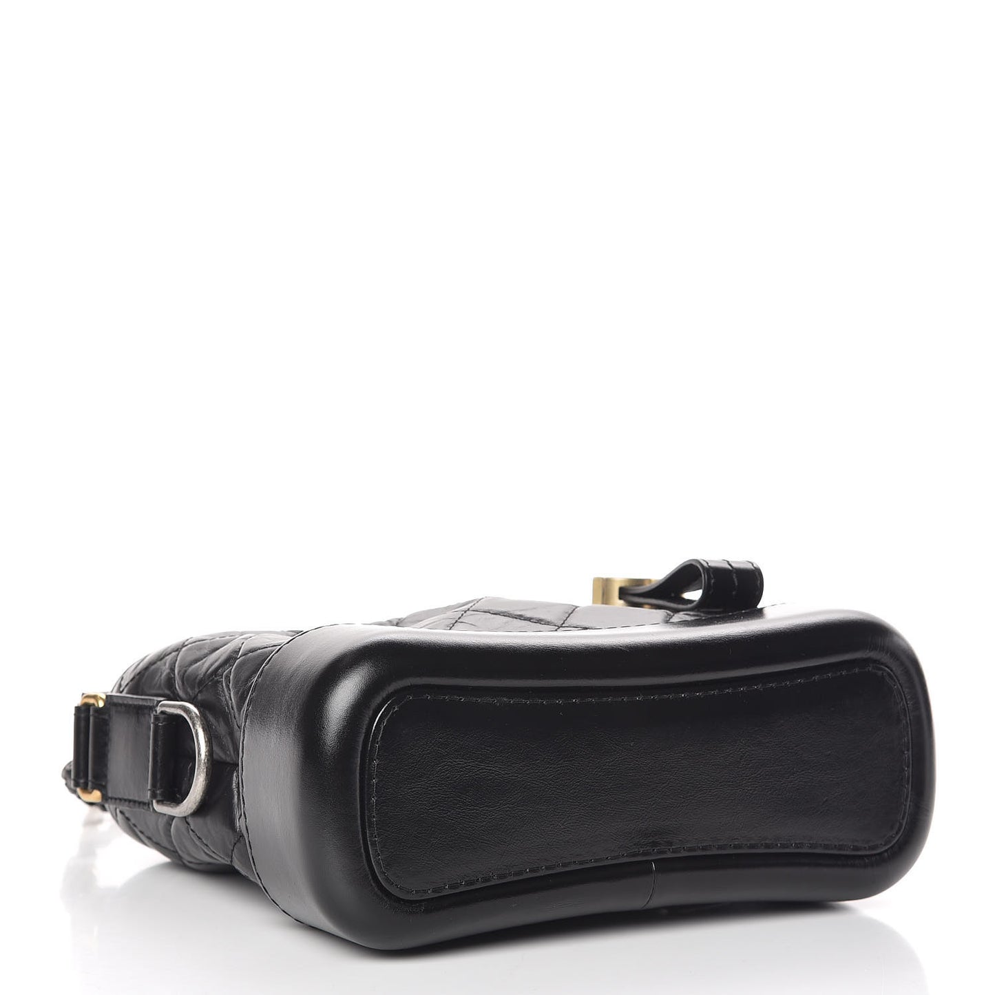 Aged Calfskin Quilted Small Gabrielle Hobo Black