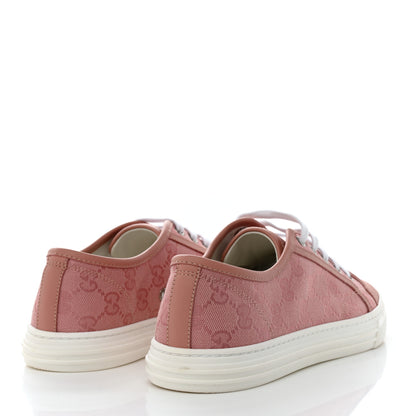 Gucci GG Monogram Calfskin Womens Low Top Sneakers 38.5 Pink Soft Pink 4 of 9