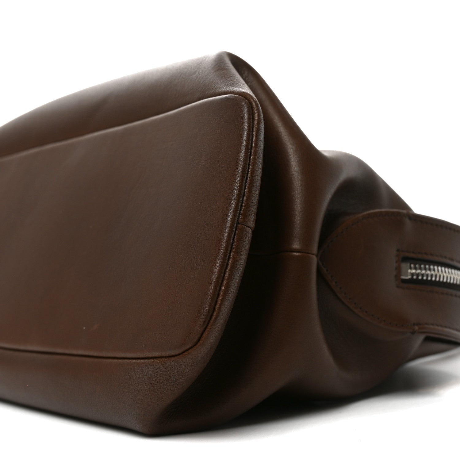 The Row Polished Saddle Calfskin Agnes 12 Deep Brown 9 of 9
