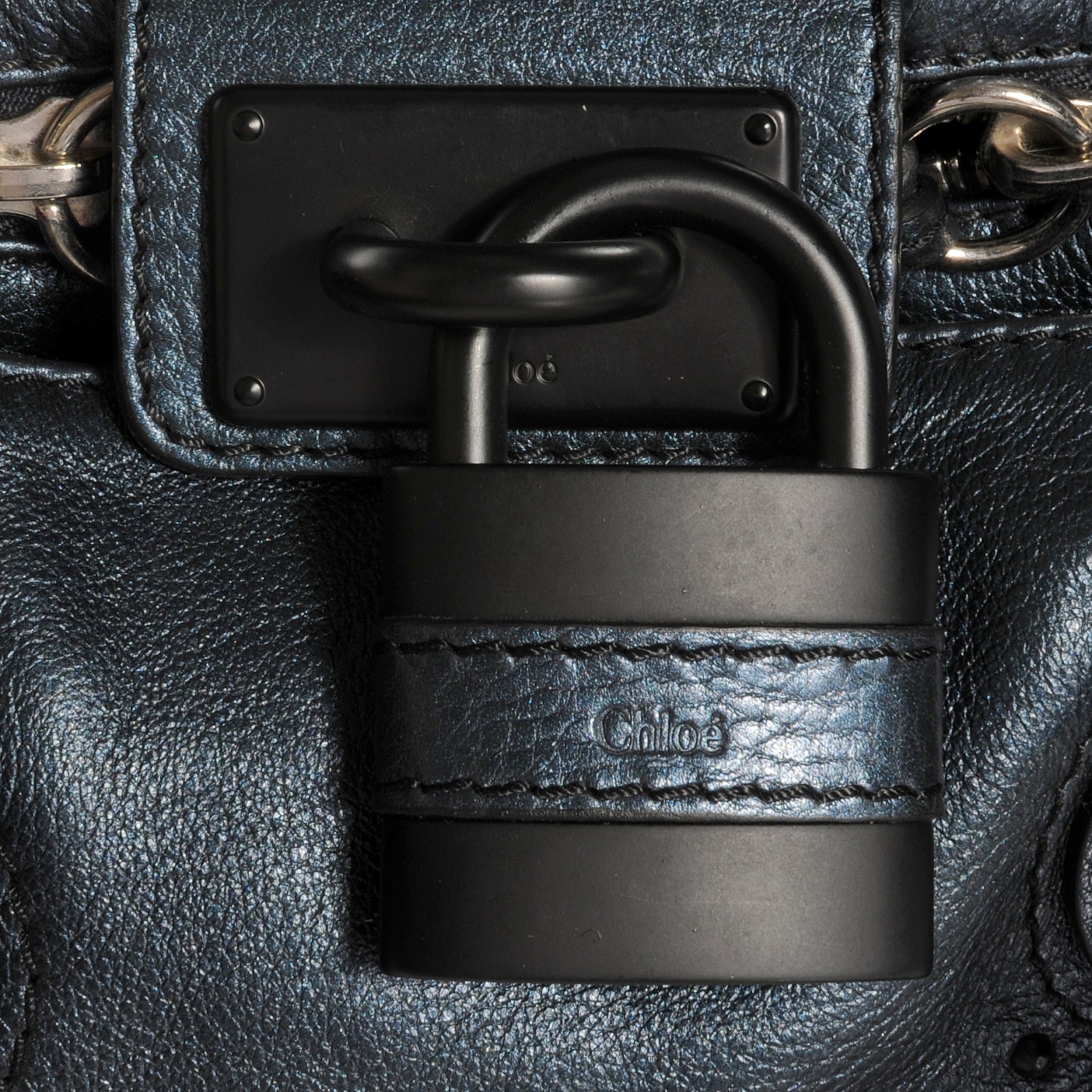 Chloe Leather Paddington Metallic Blue 5 of 10
