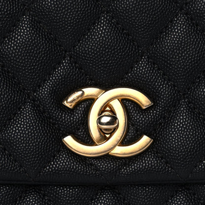 Chanel Caviar Quilted Small Coco Handle Flap Black 8 of 10
