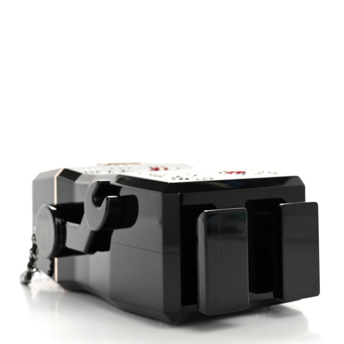 Plexiglass Crystal Robot Minaudiere Clutch  Black