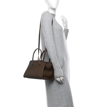 The Row Grained Calfskin Soft Margaux 10 Bag Dark Olive 2 of 10