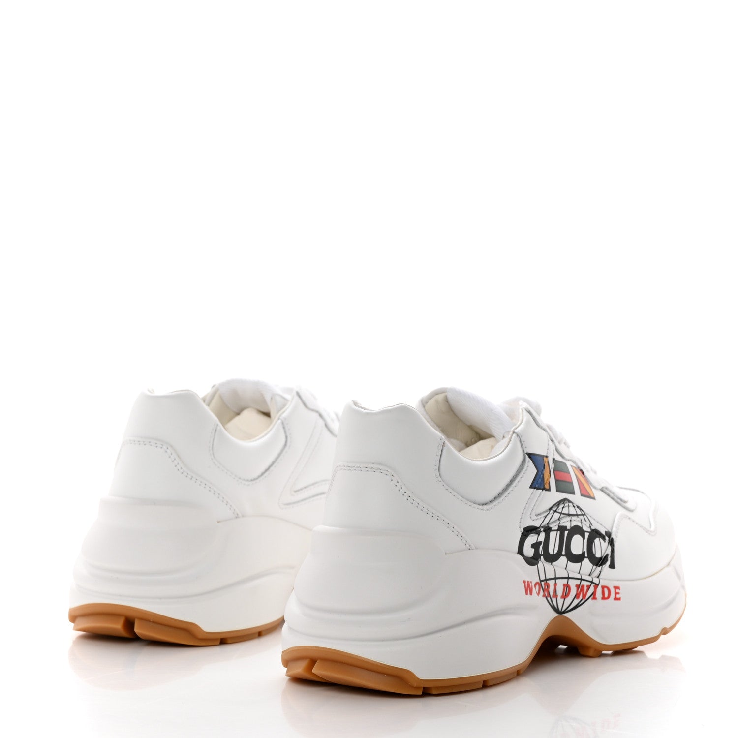 Gucci Calfskin Worldwide Womens Rhyton Sneakers 35.5 Great White 4 of 9