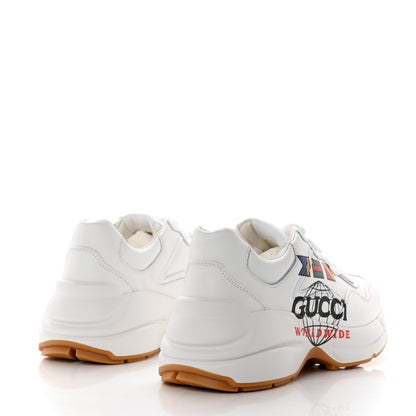 Gucci Calfskin Worldwide Womens Rhyton Sneakers 35.5 Great White 4 of 9