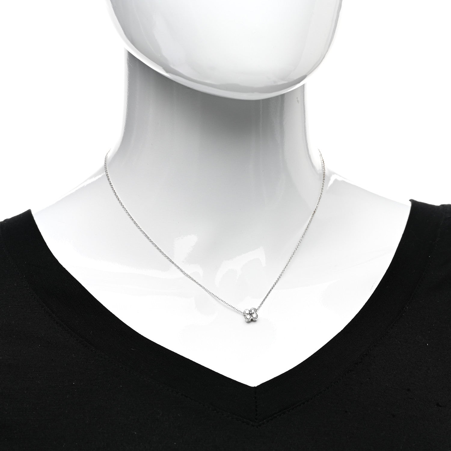 Tiffany Platinum Diamond .22ctw Flower Pendant Necklace 2 of 4