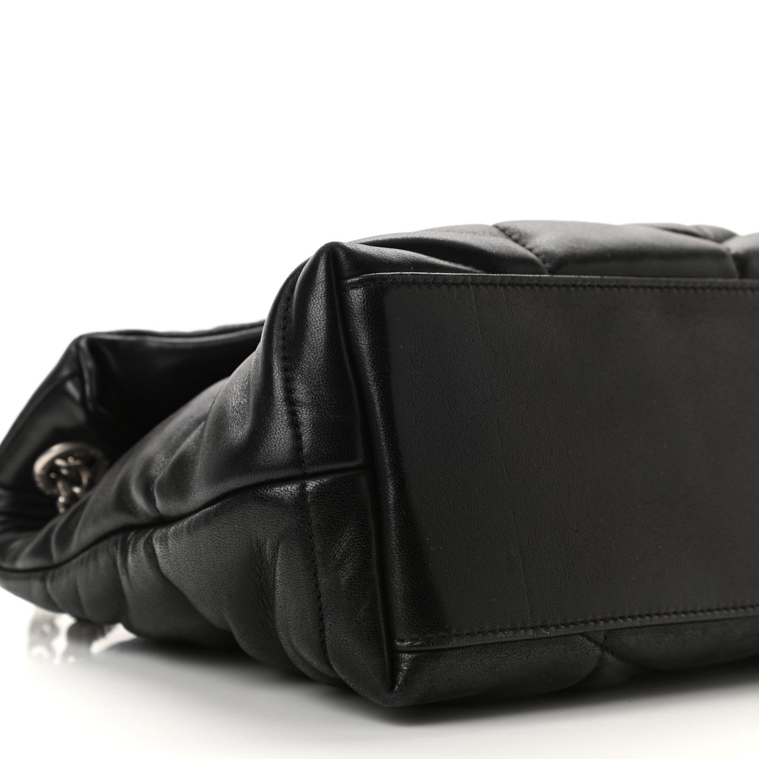 Saint Laurent Lambskin Quilted Small Loulou Puffer Monogram Chain Satchel Black 8 of 9