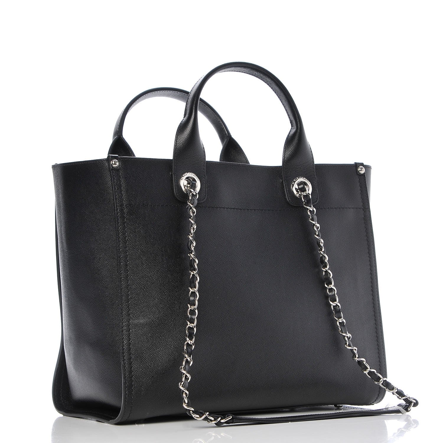 Chanel Caviar Small Studded Deauville Tote Black 3 of 7